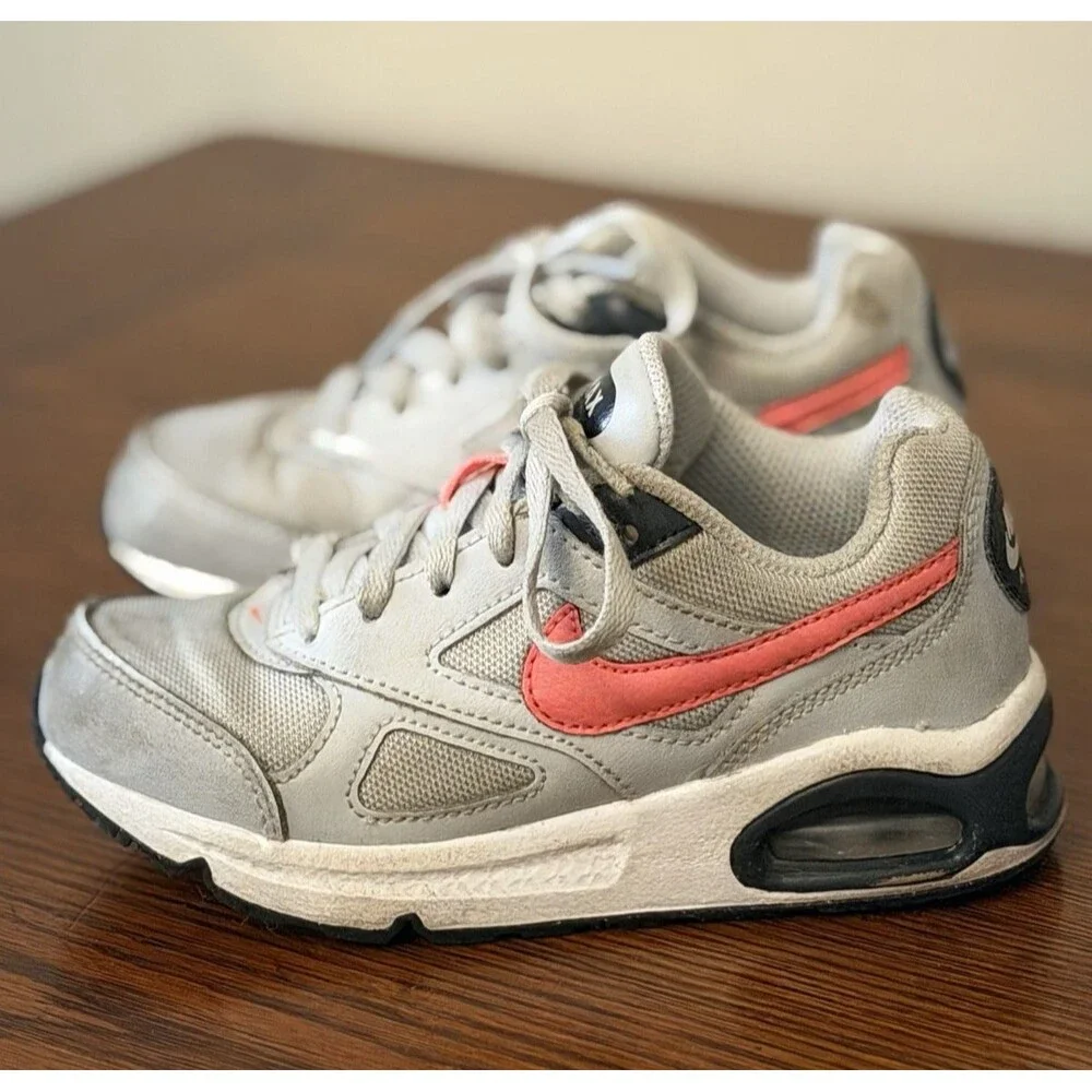 Nike Air Max Ivo GS Grey Crimson Red Kids Running Shoes Sneakers 11C 580371-003